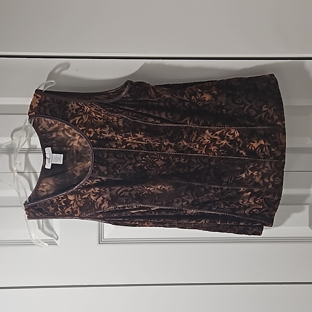 Crushed velvet pattern tank top 2X